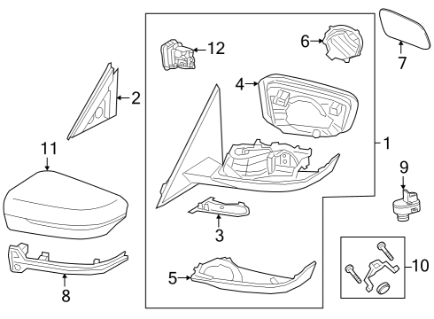 2022 BMW i4 Mirrors Diagram