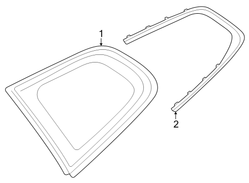 2023 BMW X1 Glass & Hardware - Quarter Panel Diagram