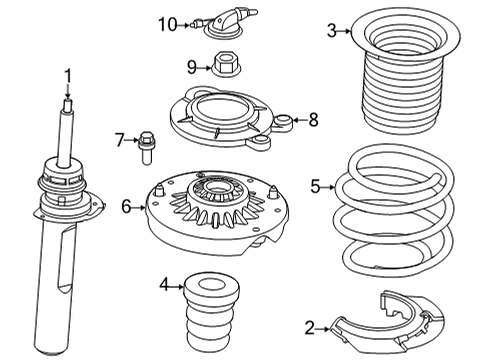 2022 BMW 228i Gran Coupe Struts & Components - Front Diagram 1