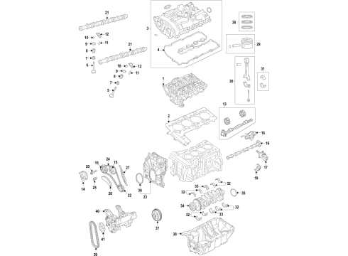 2022 BMW 228i Gran Coupe Engine Parts, Mounts, Cylinder Head & Valves, Camshaft & Timing, Variable Valve Timing, Oil Pan, Oil Pump, Adapter Housing, Balance Shafts, Crankshaft & Bearings, Pistons, Rings & Bearings Diagram 2