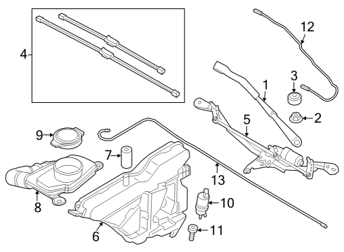 2023 BMW i4 Wiper & Washer Components Diagram