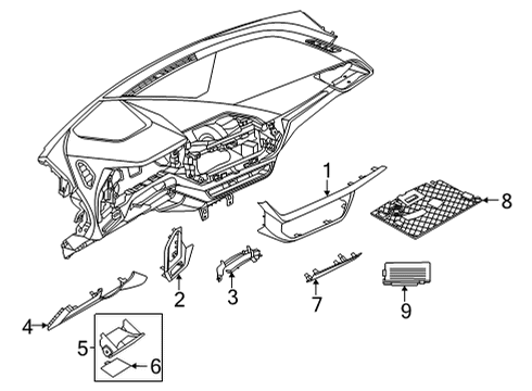 2022 BMW 228i Gran Coupe Cluster & Switches, Instrument Panel Diagram 3