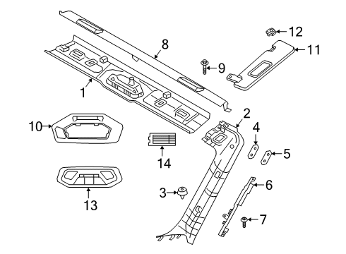 2022 BMW Z4 Interior Trim - Roof Diagram