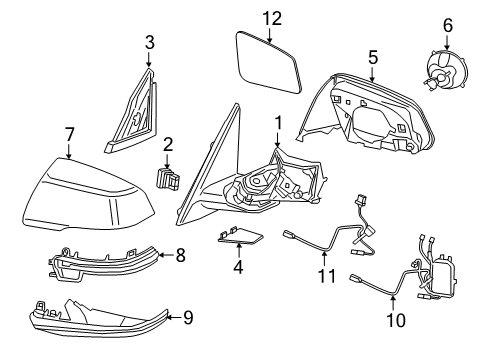 2022 BMW X1 Outside Mirrors Diagram