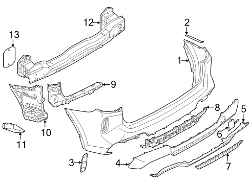 2023 BMW X3 M Bumper & Components - Rear Diagram 1