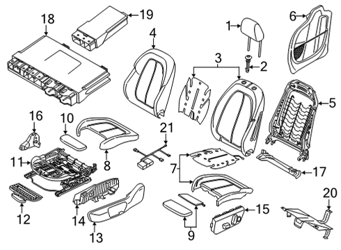 2022 BMW 228i Gran Coupe Driver Seat Components Diagram 2