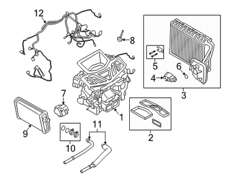 2024 BMW 840i Gran Coupe A/C Evaporator & Heater Components Diagram