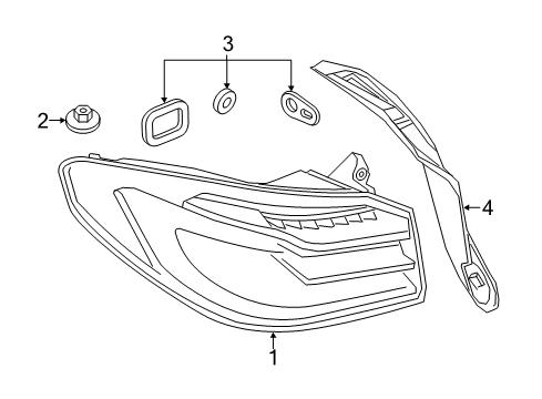 2022 BMW 530i xDrive TAIL LIGHT SIDE PANEL LED LE Diagram for 63218493813