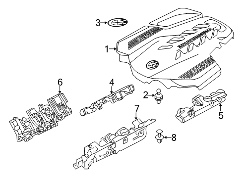 2023 BMW X5 M Engine Appearance Cover Diagram 3