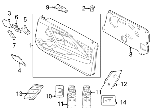 2023 BMW 230i Interior Trim - Door Diagram