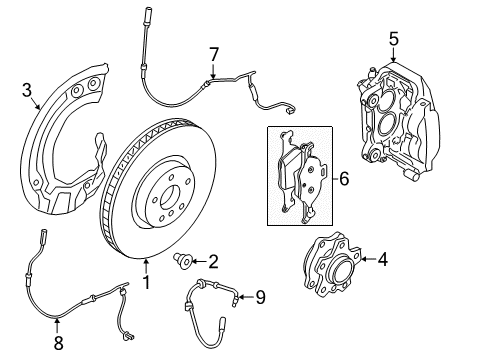 2023 BMW 540i xDrive Front Brakes Diagram 4