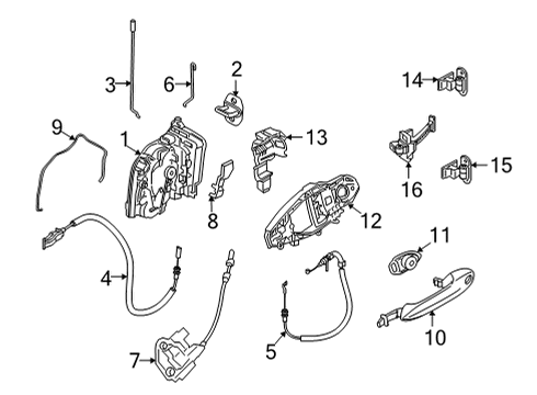 2023 BMW X6 M CARRIER, DOOR REAR RIGHT Diagram for 51355A54214