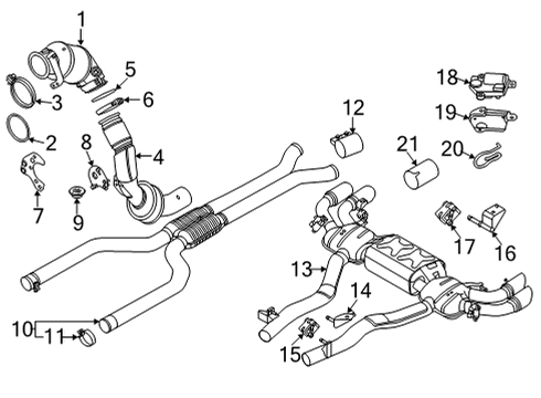 2021 BMW X5 M BRACKET, RESONATOR, REAR LEF Diagram for 18308098565