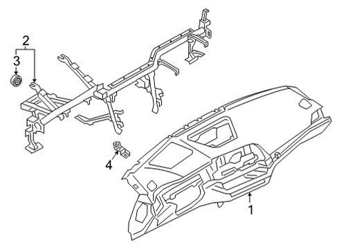 2022 BMW M440i Cluster & Switches, Instrument Panel Diagram 1