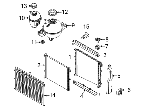 2021 BMW X5 M Radiator & Components Diagram 2