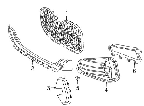 2024 BMW M440i Grille & Components Diagram 2