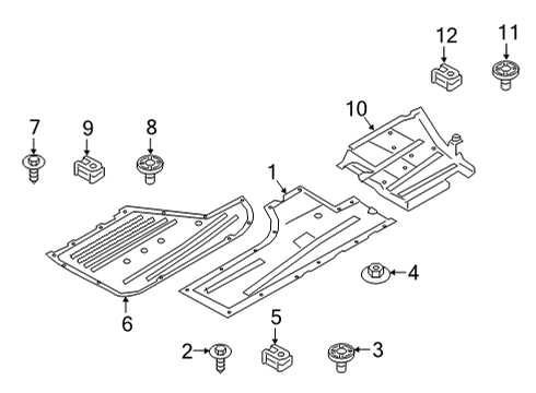 2024 BMW 330e xDrive Under Cover & Splash Shields Diagram 1