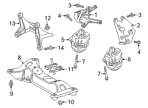 2022 BMW Z4 Engine & Trans Mounting Diagram 1