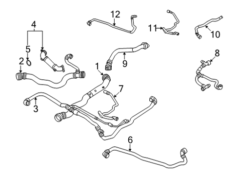 2021 BMW X3 M Radiator Hoses Diagram 1