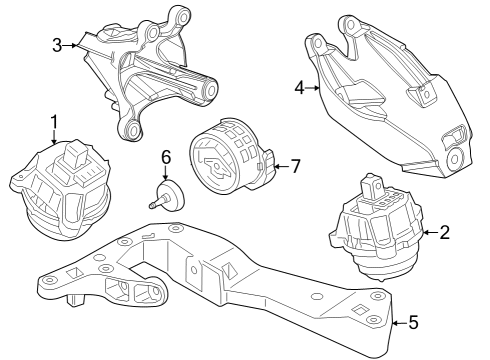 2021 BMW X6 M Engine & Trans Mounting Diagram 4