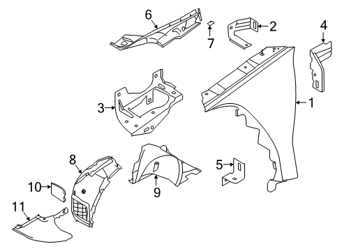 2022 BMW Z4 Fender & Components Diagram