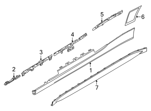 2022 BMW M4 Exterior Trim - Pillars Diagram 2