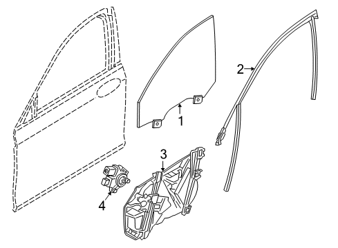 2021 BMW M5 Front Door Glass & Hardware Diagram 1