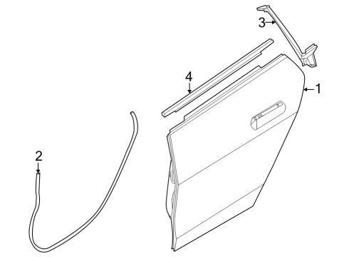 2023 BMW i4 Door & Components, Exterior Trim Diagram 2