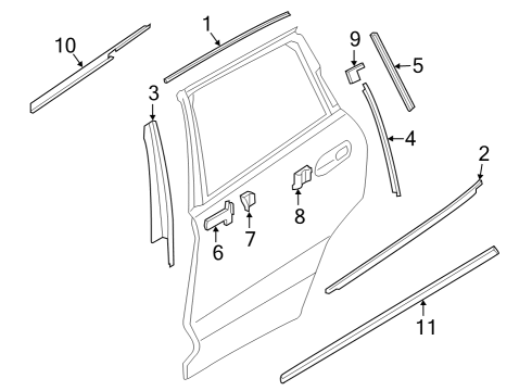 2019 BMW X7 BUMPER STRIP REAR DOOR LEFT Diagram for 51135A165E5