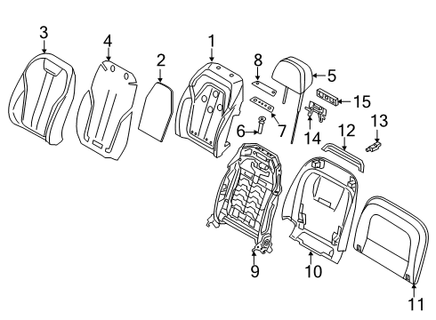 2021 BMW M760i xDrive Passenger Seat Components Diagram 1