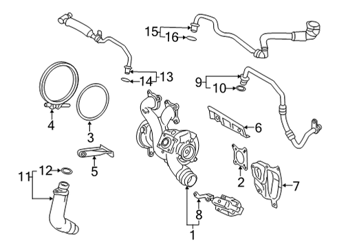 2022 BMW 840i xDrive Gran Coupe Turbocharger & Components Diagram