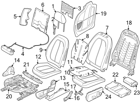 2023 BMW X1 Passenger Seat Components Diagram 1