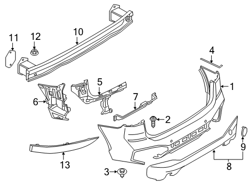 2022 BMW X1 Bumper & Components - Rear Diagram 1