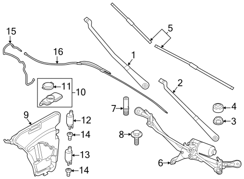 2023 BMW 760i xDrive Wiper & Washer Components Diagram 2