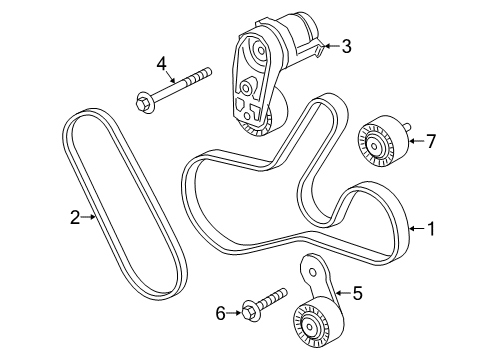 2021 BMW M2 Belts & Pulleys Diagram