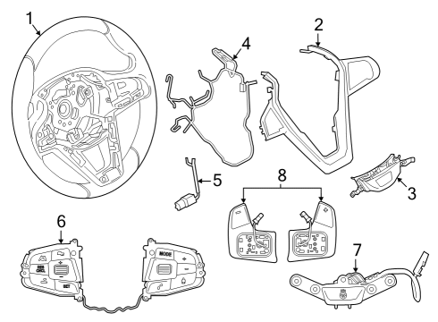 2024 BMW 430i xDrive Gran Coupe Steering Wheel & Trim Diagram 2