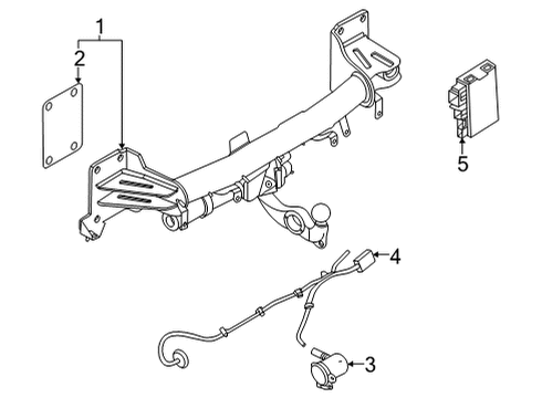 2023 BMW X6 Trailer Hitch Components Diagram 1