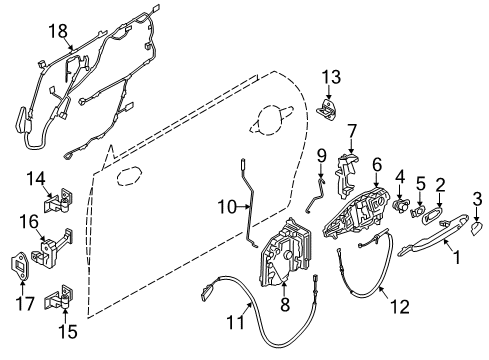 Carrier, Outside Door Handle, Right Diagram for 51217296458