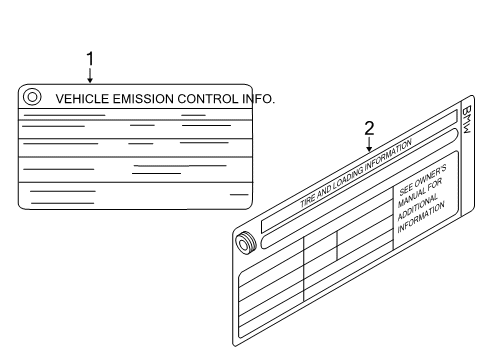 2023 BMW 330e xDrive Information Labels Diagram