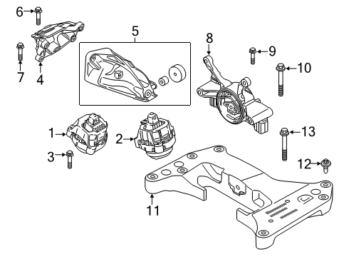 2024 BMW 330i ENGINE MOUNT, LEFT Diagram for 22117582317