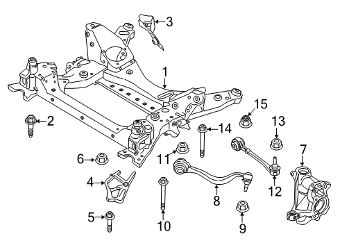 2023 BMW X4 Front Suspension, Lower Control Arm, Ride Control, Stabilizer Bar, Suspension Components Diagram 2