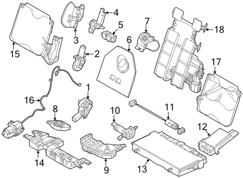 2024 BMW 760i xDrive Front Seat Components Diagram