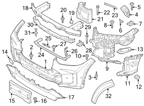 2024 BMW X5 M Bumper & Components - Front Diagram 2