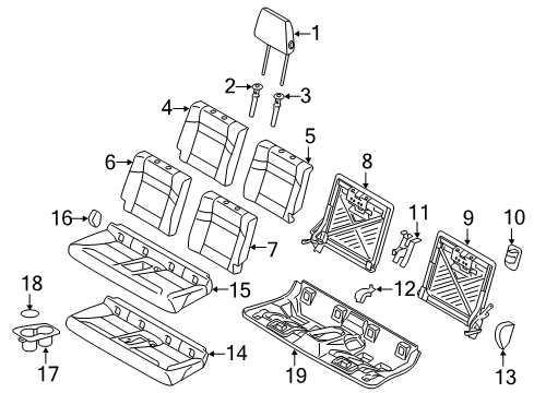 2021 BMW i3s Rear Seat Components Diagram