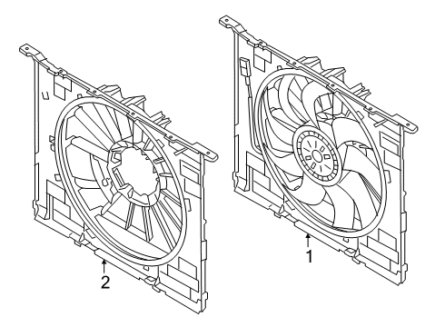 2021 BMW 540i Cooling System, Radiator, Water Pump, Cooling Fan Diagram 1