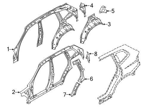 2023 BMW X4 Inner Structure - Quarter Panel Diagram