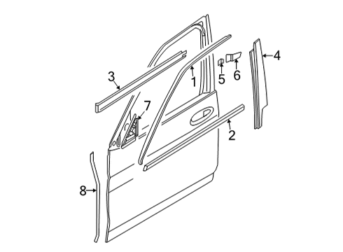 2024 BMW X6 M Exterior Trim - Front Door Diagram