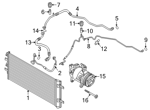 2024 BMW X1 Condenser, Compressor & Lines Diagram