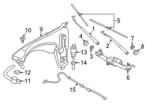 2022 BMW X4 Wiper & Washer Components Diagram