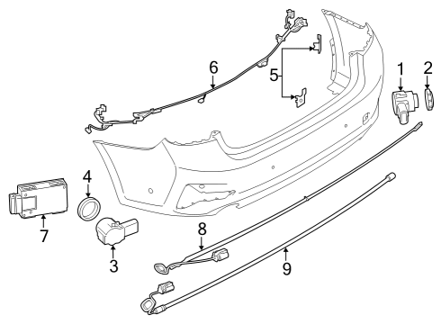 2023 BMW 330e xDrive Electrical Components - Rear Bumper Diagram 2